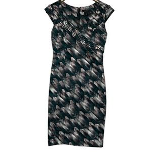 White House Black Market WHBM Size 8 V-Neck Cap Sleeve Dress Career Sheath Dress